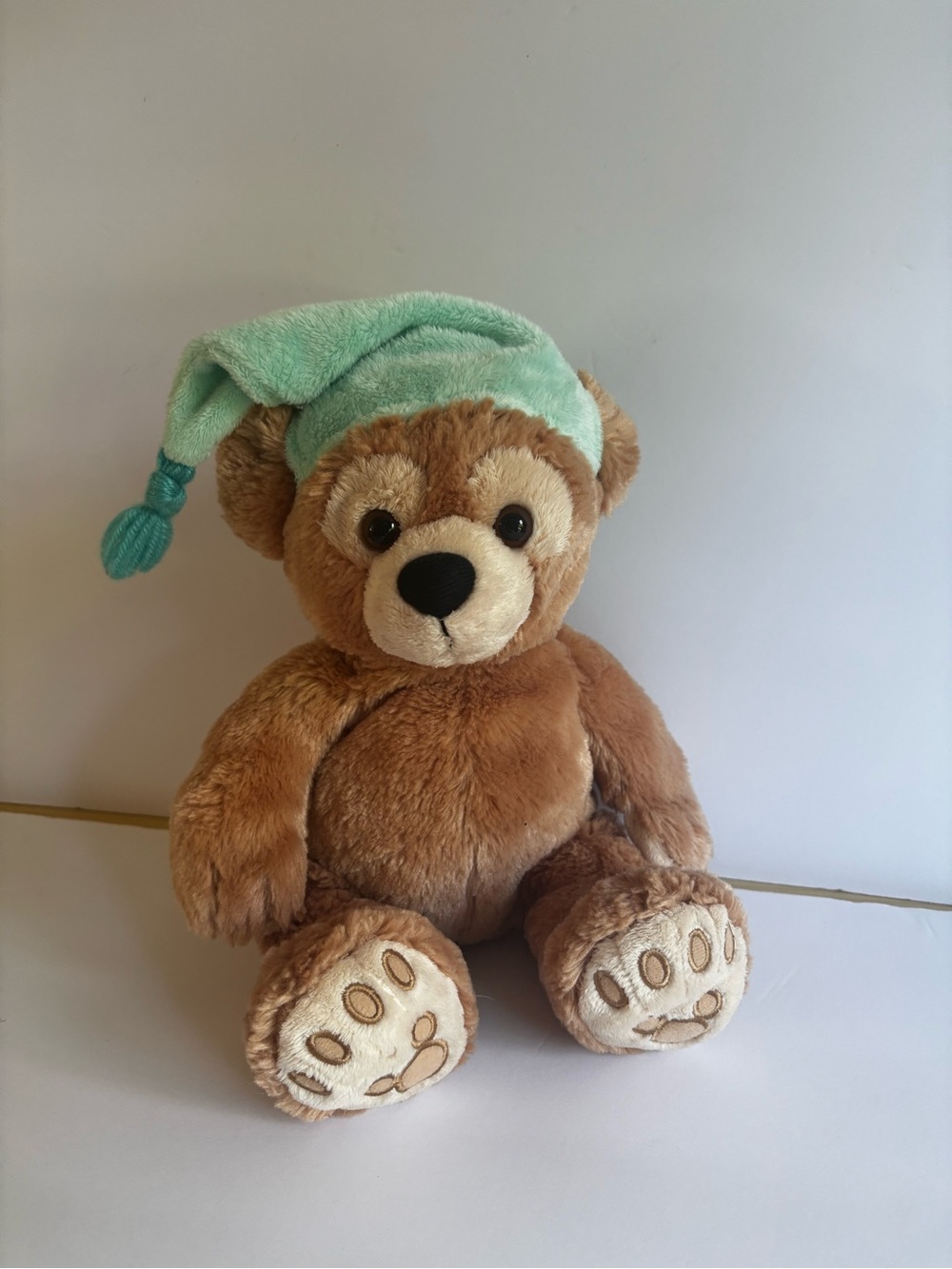 Disney Parks Plush Bear with sleep hat  Hidden Mickey 13”